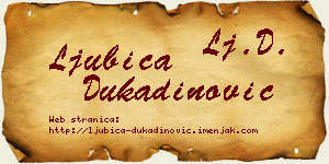 Ljubica Dukadinović vizit kartica
